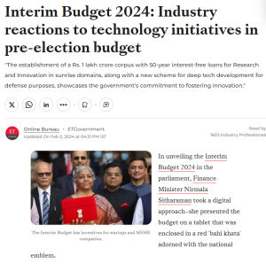 Interim Budget Newspaper Publication