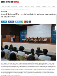 Anant National University holds international symposium on architecture